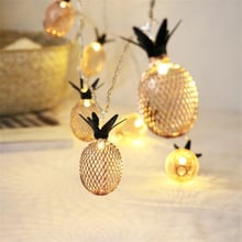 Vintage Iron Pineapple Night Lights 10 Led 20 Leds ananas String Lamp EU 220V / Battery Powered Romantic Wedding Home Decoration 2024 - buy cheap