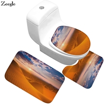 Zeegle-Juego de alfombrilla antideslizante para baño, alfombra absorbente para tapa del asiento del inodoro 2024 - compra barato