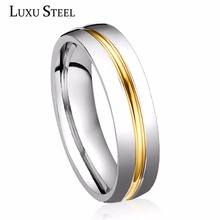 LUXUSTEEL anillos mujer Silver Color  Couple Rings Collier Bijoux Party Stainless Steel Wedding Rings Wholesale Accessories 2024 - buy cheap