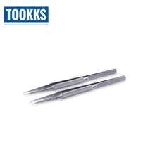 Borde de 0,15mm pinzas de aleación de titanio/acero inoxidable para huellas dactilares recogedor de línea de vuelo pinzas con alicate doblez recto para reparación de teléfonos 2024 - compra barato