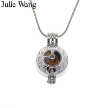 Julie Wang-reloj pequeño de aleación de K para mujer, difusor de aceite esencial, medallón, collar, colgantes, joyería de moda 2024 - compra barato