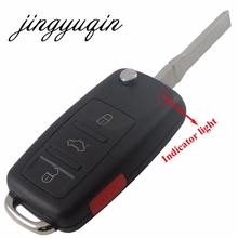 jingyuqin 5pcs/lot Flip Remote Key Shell fit for VW Touareg 3+ 1 4 Buttons Switchblade Flip Case Fob 2024 - buy cheap