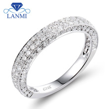 Natural Diamond Engagement Ring Band Ring In 14kt White Gold Jewelry for Couple SR00121 2024 - buy cheap