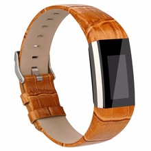 Para fitbit charge 2 faixas de couro, acessórios pulseira de couro para fitbit charge 2, se encaixa 5.9-8.1 polegada marrom cor de bambu 2024 - compre barato