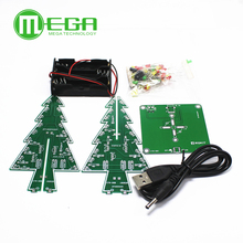 Kit con luz LED DIY de árbol de Navidad 3D tridimensional, Kit de circuito de Flash LED rojo/verde/amarillo, Suite de diversión electrónica 2024 - compra barato