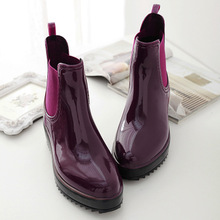New arrivel quality Non-slip lady rain boots fashion pvc rubber high heel ankle women shoes thick bottom ladies short rainboots 2024 - buy cheap