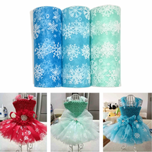 15cm*10Yard Glitter Snowflake Sheer Crystal Organza Tulle Roll Fabric Spool Organza Baby Shower Tutu Skirt Wedding Decoration. Q 2024 - buy cheap