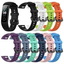 Ootdty 10 cores silicone pulseira de pulso relógio banda para huawei honor banda 4 versão padrão relógio inteligente 2024 - compre barato