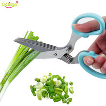 Delidge 1 PC Multi-functional 5 Blade Kitchen Scissors Stainless Steel Shallot Herb Vegetable Knives Kitchen Cooking Tools 2024 - buy cheap