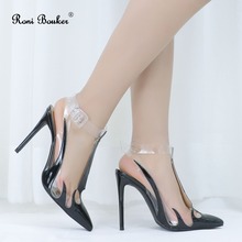 Roni Bouker Luxury Fashion Black Patent Leather Shoes Woman Prom High Heels Women's Buckle Sandals Women Pointed Dress Evening H 2024 - buy cheap