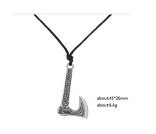 Axe Nordic Viking Scandinavian Pendant Necklace Thor Odin Loki Asgard Hammer Mjolnir Courage wax rope necklace 2024 - buy cheap