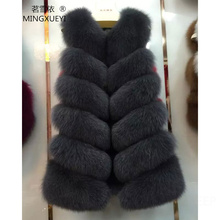 2021 New brand  full leather fox fur medium-long fur vest female outerwear fox fur vest 2024 - buy cheap