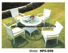 Modern Simple Style White Rattan Table Chair Set Classic Gardern Wicker Small Rattan Table 4 Chairs Leisure balcony Furniture 2024 - buy cheap