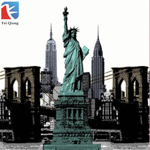 Feiqiong Brand 180*180cm PEVA Waterproof Shower Curtains Statue of Liberty 12 Plastic Hooks Bathroom Curtain 2024 - buy cheap
