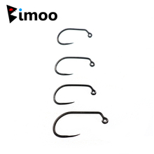 Bimoo 100PCS Black Nickle Barbless Fly Tying Jig Hook Fly Fishing Wet Fly Hook Fly Tying Material Size 10 12 14 16 18 2024 - buy cheap