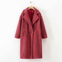 Women Faux Fur Thick Warm Long Coat Winter Teddy Fleece Jacket Double Breasted Long Sleeve Loose Outerwear Casual Casaco Femme 2024 - buy cheap