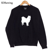 Funny cute Samoyed  Print Women Sweatshirts Cotton Casual Funny Sweatshirts For Girl Top Hipster Tumblr Drop Ship 2024 - buy cheap