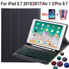 Backlit Keyboard Case For Apple iPad 9.7 2018 6th Generation 2017 5th Air 1 2 Pro 9.7 A1822 A1823 A1893 A1954 With Pencil Holder 2024 - compre barato