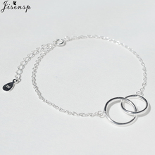 Jisensp-pulseras con abalorios de doble círculo redondo para mujer, joyería, brazaletes, accesorios, pulseras para mujer, moda 2019 2024 - compra barato