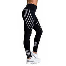 NORMOV Workout Black Women Leggings Fitness High Waist Elastic Push Up Striped Patchwork Ankle Length Spandex Leggings 2024 - buy cheap