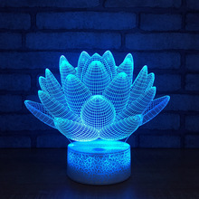 Lotus 3d Lights New Strange Colorful Night Lamp Headlamp Stereo Vision Led Illusion 3d Light Fixtures Usb Led Kids Lamp 2024 - buy cheap