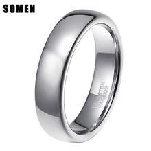 Somen Ring Men 6mm Tungsten Ring High Polished Silver Color Wedding Band Engagement Rings Men's Fashion Jewelry Anel Masculino 2024 - buy cheap