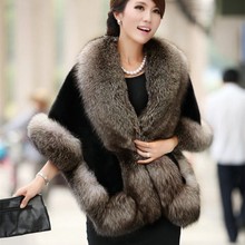 New  Faux Fur Coat  Crop Jacket  Women Shawl cloak one Size   Autumn Winter  9CT015 2024 - buy cheap