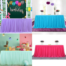 183 x77 cm Wedding Party Tutu Tulle Table Skirt Cover Tableware Cloth Baby Shower Party Home Decor Table Skirting Birthday Party 2024 - buy cheap