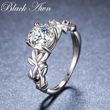 [BLACK AWN] Silver Color Ring Classic Wedding Rings for Women Female Bijoux Flower Fashion Jewelry G089 2024 - buy cheap