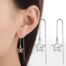 Hollow Star Pendant Long Ear Wire Tassel Earrings With Tiny Pearl  Drop Earrings Fashion Party Jewelry Gift for Women Girl 2024 - buy cheap