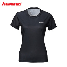Женские футболки для игры в бадминтон Kawasaki, черная дышащая Спортивная футболка для игры в бадминтон, бега и йоги, ST-S2115 2024 - купить недорого