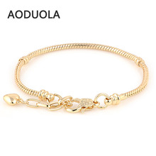 DIY Bracelets  Gold Snake Chain Chamilia Fit For AODUOLA Bracelet safety Valentine's Day Gift For Men Women Big Hole Beads 2024 - buy cheap