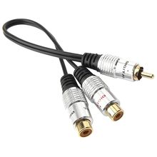 Adaptador de metal RCA hembra a Dual 2-RCA macho chapado en oro, divisor estéreo Y Cable de Audio (RCA F-2 RCA M) (1 macho a 2 hembra) 2024 - compra barato