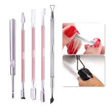 1 Pc 2 Ways Rose Gold Nail Cuticle Pusher Stainless Steel  Rod UV Gel Polish Remover  Antiskid Nail Art Tool 2024 - buy cheap
