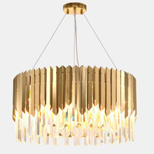 Lustre de cristal moderno para sala de estar, casa de luxo, pendurado, luminária dourada, restaurante, iluminação, led