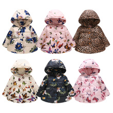 Baby Boy Girls Winter Clothing Printed Cute Cotton Hooded Jacket 2-5y Children Sweet Childhood Coat Warm Cartoon Outerwear Parka 2024 - compre barato