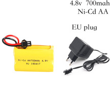 Batería recargable ni-cd AA de 4,8 v y 700mah con cargador, batería nicd de 4,8 v y 4,8 mah para barco a control remoto, modelo de coche de juguete 2024 - compra barato