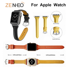 Яркий кожаный ремень для Apple Watch, сменный ремешок для наручных часов серии 1/2/3/4, мужские и женские ремешки на запястье 42 мм 44 мм 38 мм/40 мм 2024 - купить недорого