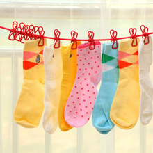 New Retractable Clothesline Elastic Washing Line With 12 Clips Home Socks Underwear Clothes Hanger Windproof Stretch Drying Rack 2024 - buy cheap