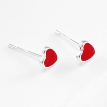 Fresh Mini Red Heart Creative Literary 925 Sterling Silver Temperament Personality Trendy Female Stud Earrings SEA185 2024 - buy cheap