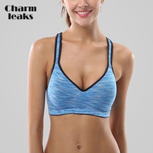 Charmleaks sutiã esportivo feminino, sutiã de impacto médio com estampa floral, para ioga, corrida, treino, fitness 2024 - compre barato