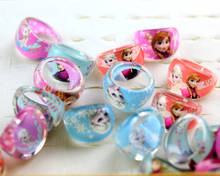 2017 Jewelry Rings Wholesale Jewellery Mix Lots 20pcs Lovely Children/kinds Lucite Princess Anna Elsa Pretty Ring Party Supplies 2024 - buy cheap