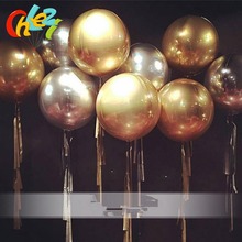 Globos inflables de helio de 18, 22 y 32 pulgadas, de oro y plata 4D, decoración de fiesta de cumpleaños y boda, 1 unidad 2024 - compra barato
