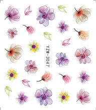 Hot Designs 3d/Water Purple Beautiful Flower Sticker Nail Art Sticker Nail Foils for DIY Manicure Decorations 2024 - buy cheap
