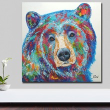 Fashion Oil Painting Pop Art Colors Bear Head Paiting Home Decor on Canvas Modern Wall Art Canvas Print Poster Canvas Painting 2024 - buy cheap