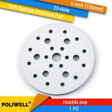 6 Polegada 150mm 25-hole esponja macia almofada de interface livre de poeira para 6 "almofadas de lixamento de apoio para ferramentas elétricas polimento de superfície irregular 2024 - compre barato