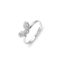 Moda bonito coração em forma de anéis strass para as mulheres de alta qualidade prata cor liga dedo jóias presentes festa 2024 - compre barato