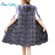 Lisa Colly Faux Fur Vest Coat Women Winter Fashion Artifical Fur Vest Coat Long Fur Vest Waistcoat Female Faux Fox Fur vest 2024 - buy cheap
