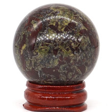 Natural dragón piedra de sangre bola cuarzo Mineral esfera mano masaje bola de cristal para sanación Feng Shui decoración de 40mm 2024 - compra barato