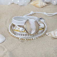 Unique luxury Natural shell Charm 5 Strands Wrap Bracelets Handmade Boho Bracelet Women shell beads braid Leather Bracelet 2024 - buy cheap